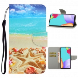 Kotelot Samsung Galaxy A52 4G / A52 5G / A52s 5G Suojaketju Kuori Beach Lanyardissa