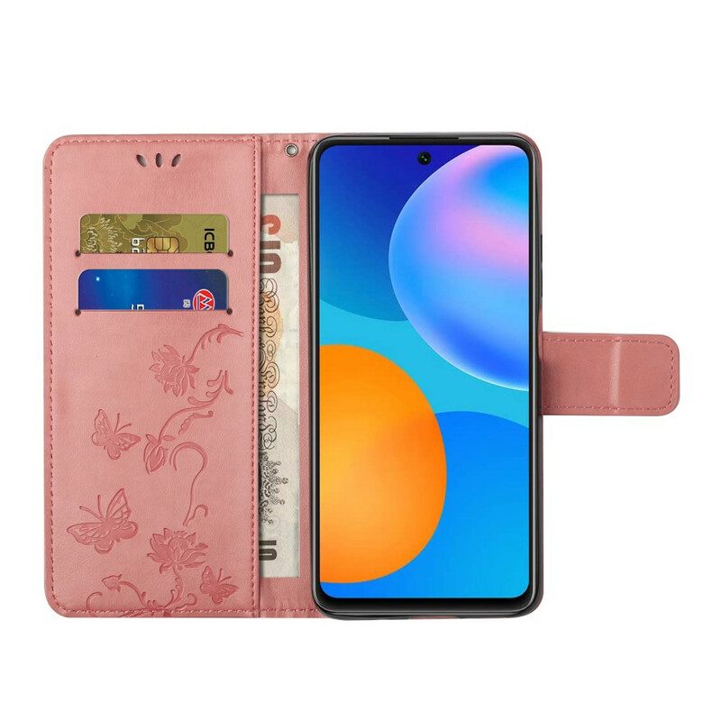 Kotelot Samsung Galaxy A52 4G / A52 5G / A52s 5G Suojaketju Kuori Butterflies And Flowers Things