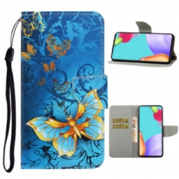 Kotelot Samsung Galaxy A52 4G / A52 5G / A52s 5G Suojaketju Kuori Butterfly Strap Muunnelmia