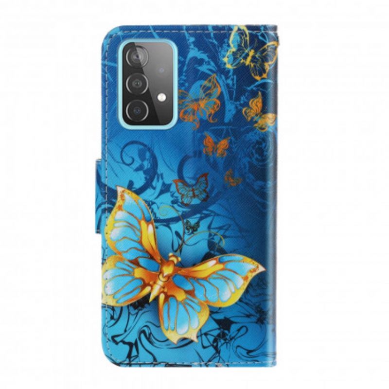 Kotelot Samsung Galaxy A52 4G / A52 5G / A52s 5G Suojaketju Kuori Butterfly Strap Muunnelmia