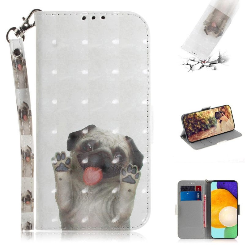 Kotelot Samsung Galaxy A52 4G / A52 5G / A52s 5G Suojaketju Kuori Love My Dog In Lanyard