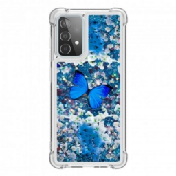 Kuori Samsung Galaxy A52 4G / A52 5G / A52s 5G Glitter Blue Butterflies