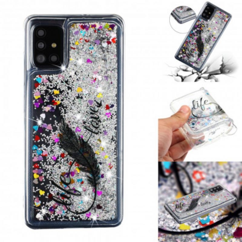 Kuori Samsung Galaxy A52 4G / A52 5G / A52s 5G Life & Love Glitter