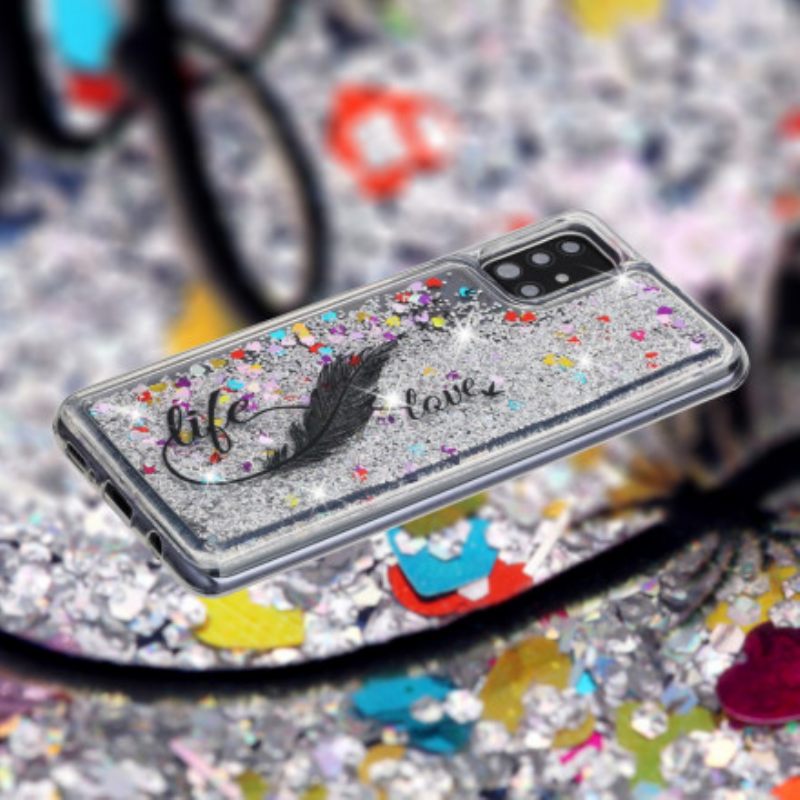 Kuori Samsung Galaxy A52 4G / A52 5G / A52s 5G Life & Love Glitter