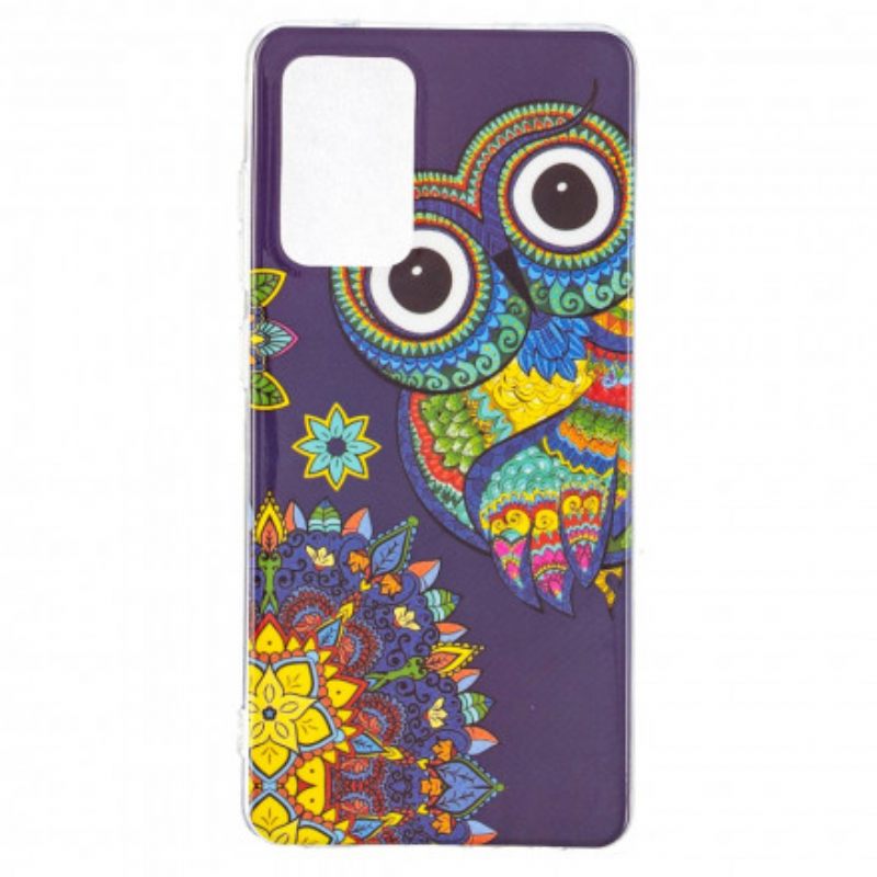 Kuori Samsung Galaxy A52 4G / A52 5G / A52s 5G Owl Fluoresoiva Mandala