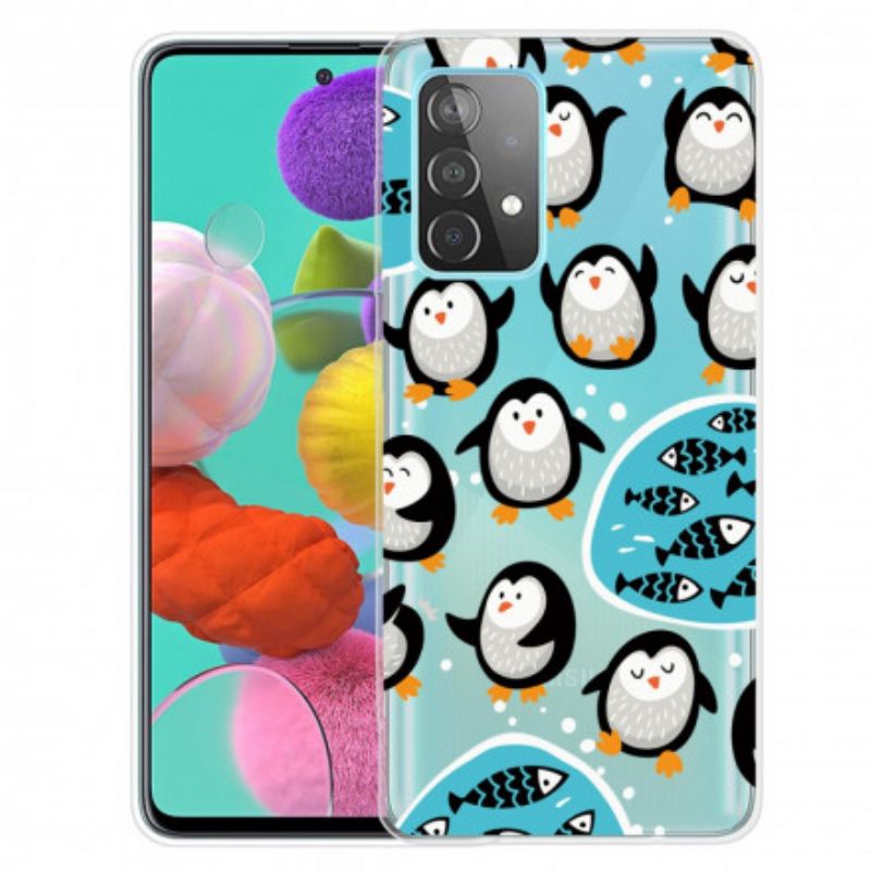 Kuori Samsung Galaxy A52 4G / A52 5G / A52s 5G Penguins And Fishes