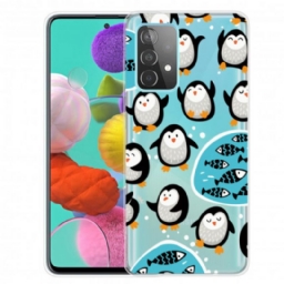 Kuori Samsung Galaxy A52 4G / A52 5G / A52s 5G Penguins And Fishes