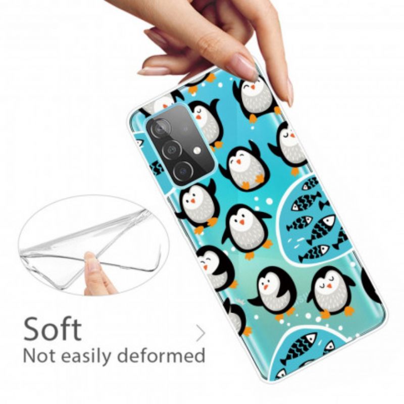 Kuori Samsung Galaxy A52 4G / A52 5G / A52s 5G Penguins And Fishes