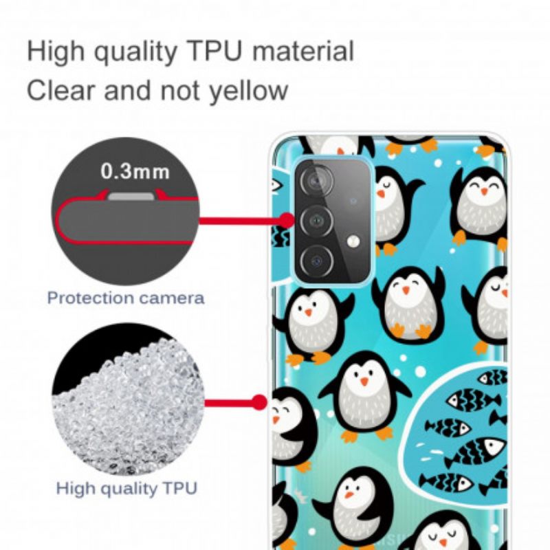 Kuori Samsung Galaxy A52 4G / A52 5G / A52s 5G Penguins And Fishes