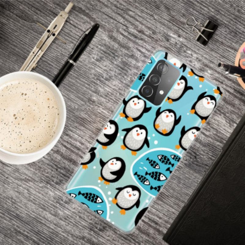 Kuori Samsung Galaxy A52 4G / A52 5G / A52s 5G Penguins And Fishes