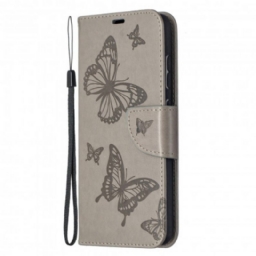 Nahkakotelo Samsung Galaxy A52 4G / A52 5G / A52s 5G Butterflies In Flight With Lanyard