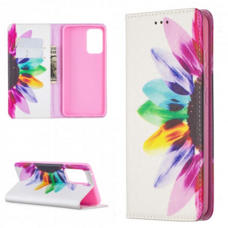 Puhelinkuoret Samsung Galaxy A52 4G / A52 5G / A52s 5G Kotelot Flip Flower Watercolour