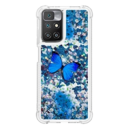 Case Xiaomi Redmi 10 Glitter Blue Butterflies