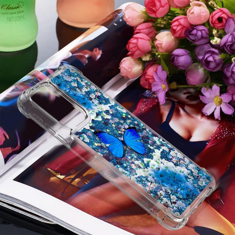 Case Xiaomi Redmi 10 Glitter Blue Butterflies