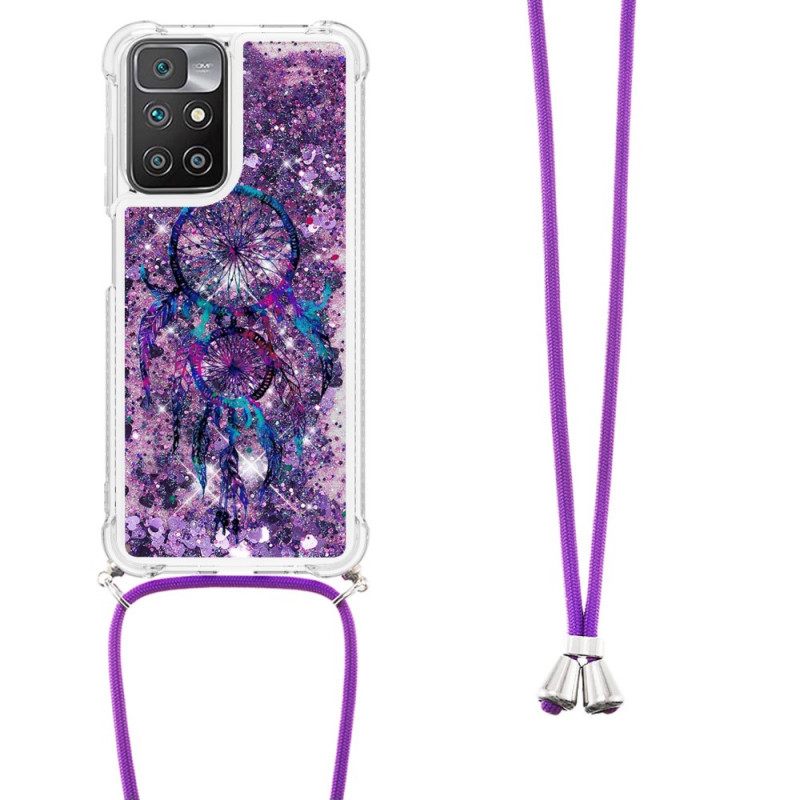 Case Xiaomi Redmi 10 Kiristysnyörillä Dreamcatcher Glitter Kiristysnauha