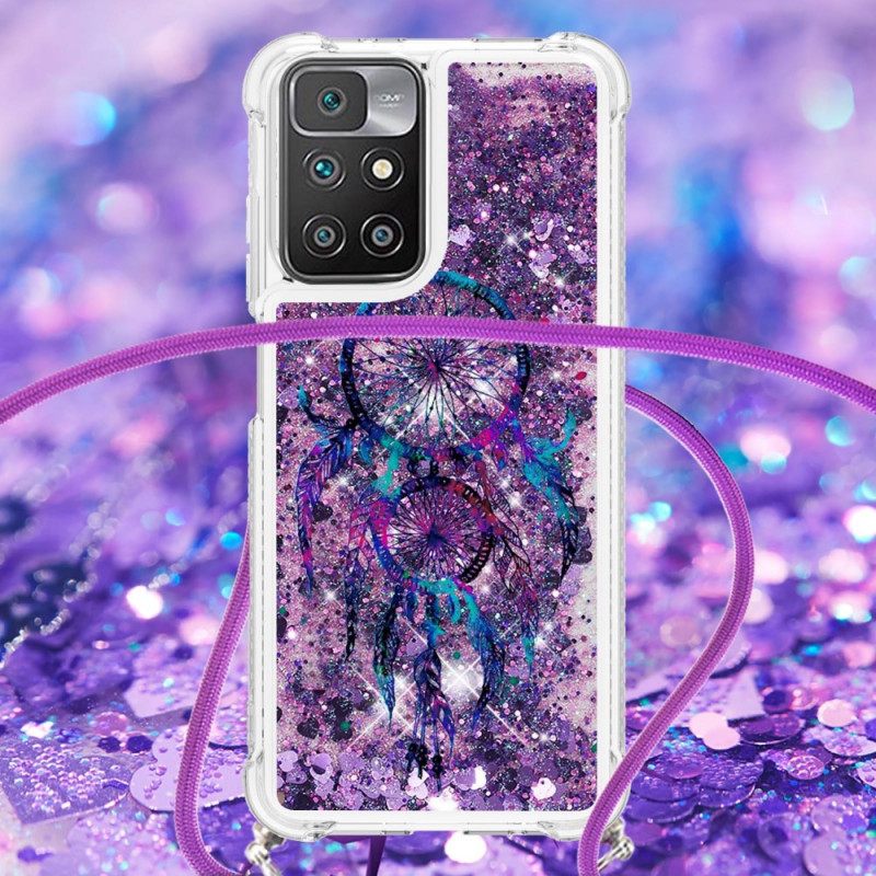 Case Xiaomi Redmi 10 Kiristysnyörillä Dreamcatcher Glitter Kiristysnauha