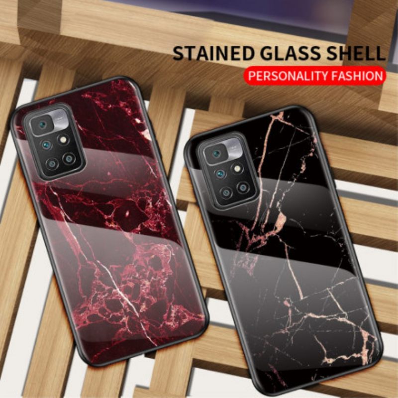 Case Xiaomi Redmi 10 Tempered Glass Marble Colors