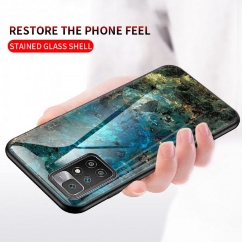 Case Xiaomi Redmi 10 Tempered Glass Marble Colors