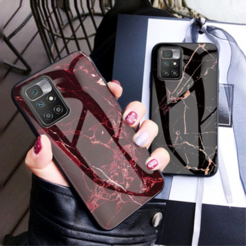 Case Xiaomi Redmi 10 Tempered Glass Marble Colors