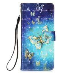 Flip Case Xiaomi Redmi 10 Golden Butterflies