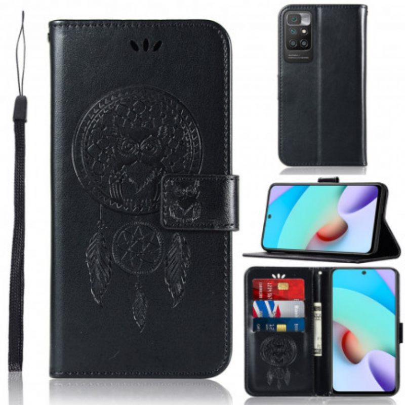 Kotelot Xiaomi Redmi 10 Nahkaefekti Dreamcatcher Pöllö