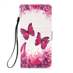 Kotelot Xiaomi Redmi 10 Red Butterflies