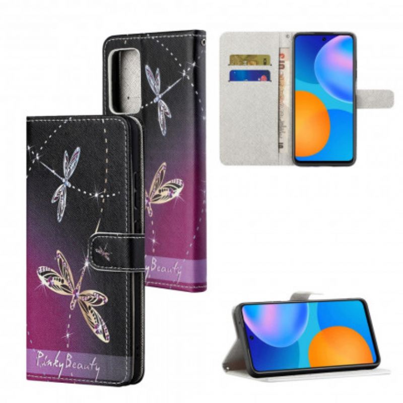 Kotelot Xiaomi Redmi 10 Suojaketju Kuori Strappy Dragonflies