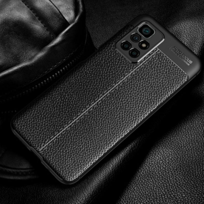 Kuori Xiaomi Redmi 10 Double Line Litchi Leather Effect