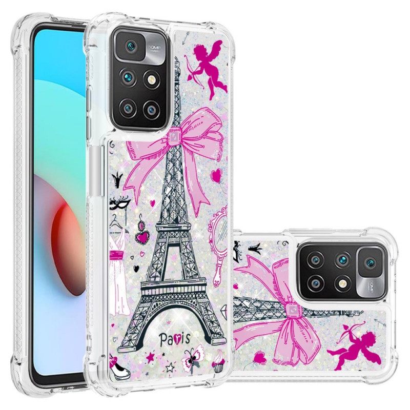 Kuori Xiaomi Redmi 10 Eiffel-tornin Paljetteja