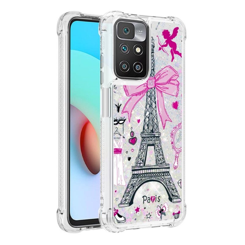 Kuori Xiaomi Redmi 10 Eiffel-tornin Paljetteja