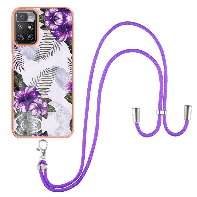 Kuori Xiaomi Redmi 10 Kiristysnyörillä Flower Cordille