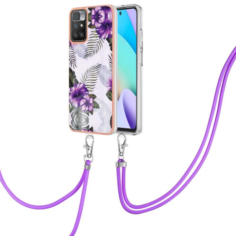 Kuori Xiaomi Redmi 10 Kiristysnyörillä Flower Cordille