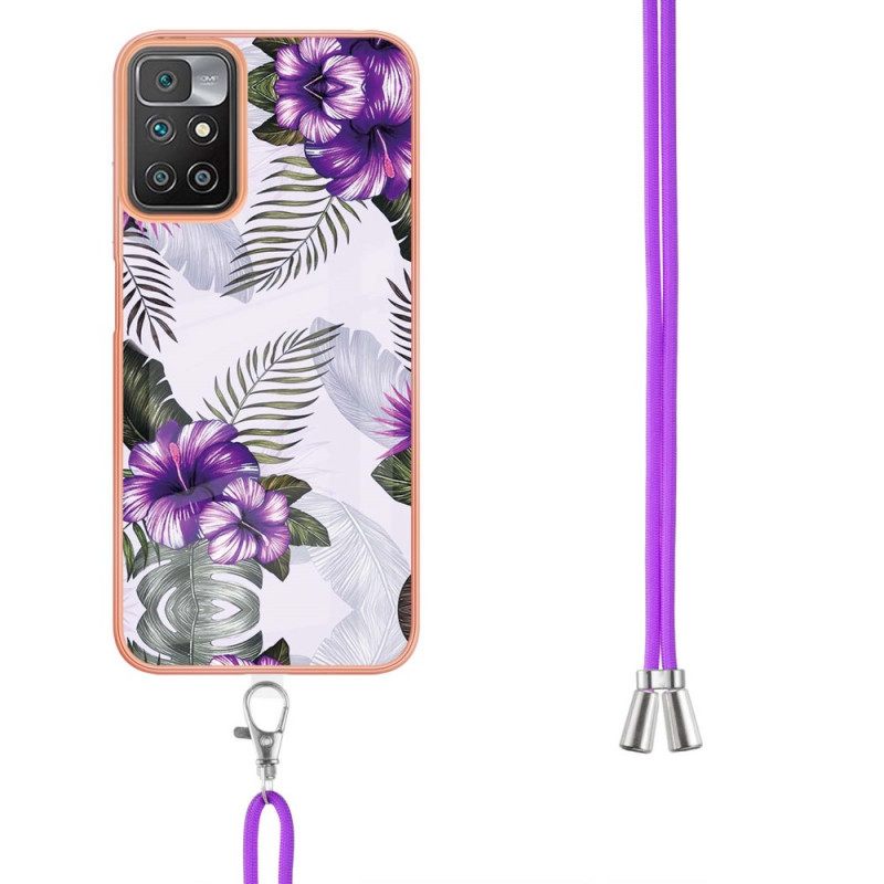 Kuori Xiaomi Redmi 10 Kiristysnyörillä Flower Cordille