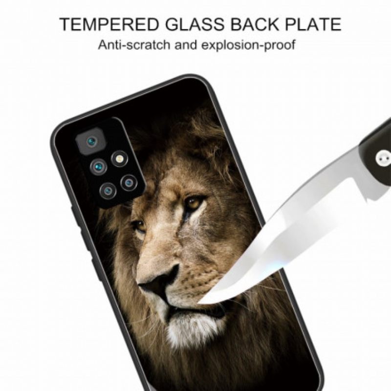 Kuori Xiaomi Redmi 10 Tempered Glass Lion Head