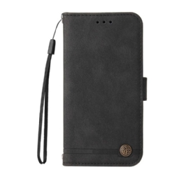 Nahkakotelo Xiaomi Redmi 10 Faux Leather Niitti Ja Nauha