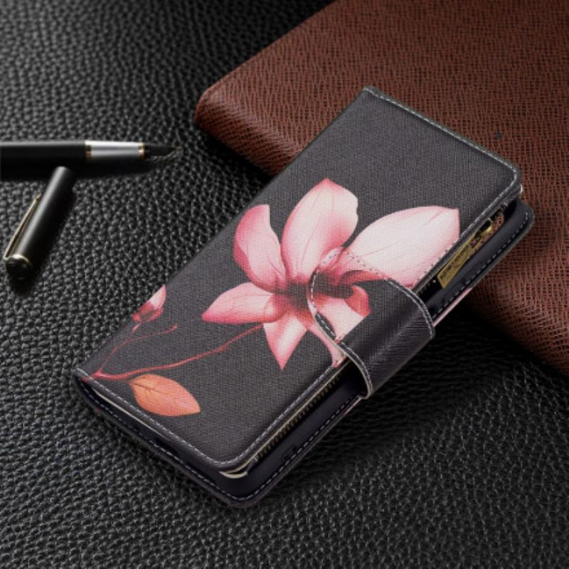 Nahkakotelo Xiaomi Redmi 10 Flower Vetoketjullinen Tasku