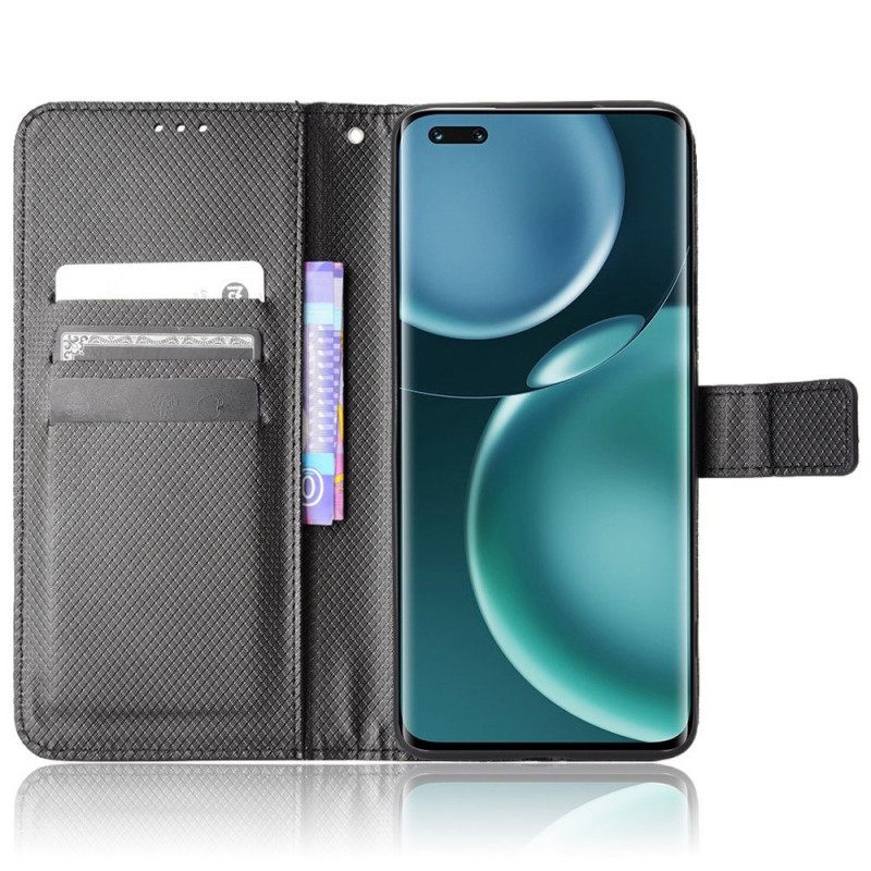 Flip Case Honor Magic 4 Pro Suojaketju Kuori Textured Strappy