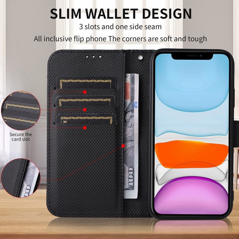 Flip Case Honor Magic 4 Pro Suojaketju Kuori Textured Strappy