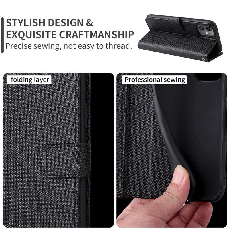 Flip Case Honor Magic 4 Pro Suojaketju Kuori Textured Strappy