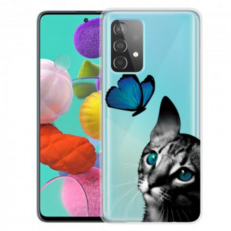 Case Samsung Galaxy A32 4G Kissa Ja Perhonen