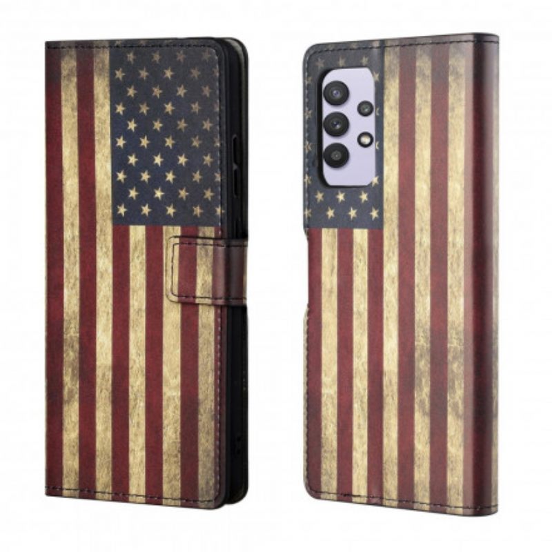 Flip Case Samsung Galaxy A32 4G Amerikan Lippu