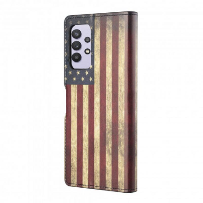 Flip Case Samsung Galaxy A32 4G Amerikan Lippu