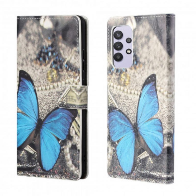 Flip Case Samsung Galaxy A32 4G Butterfly Prestige Blue