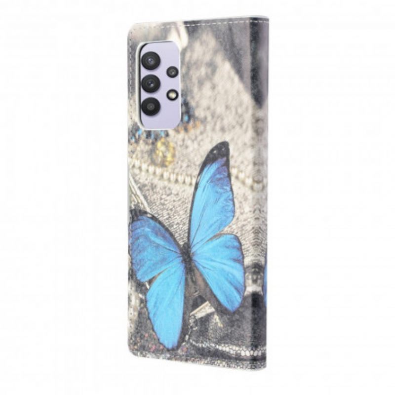 Flip Case Samsung Galaxy A32 4G Butterfly Prestige Blue