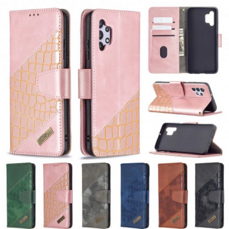 Flip Case Samsung Galaxy A32 4G Classic Crocodile Skin Effect