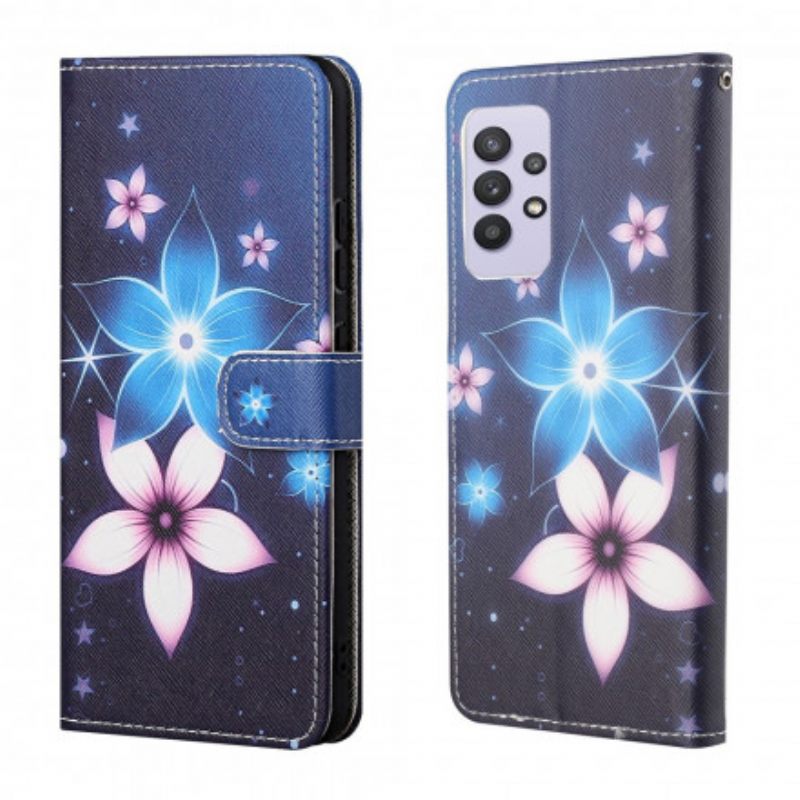 Kotelot Samsung Galaxy A32 4G Suojaketju Kuori Lunar Strap Flowers