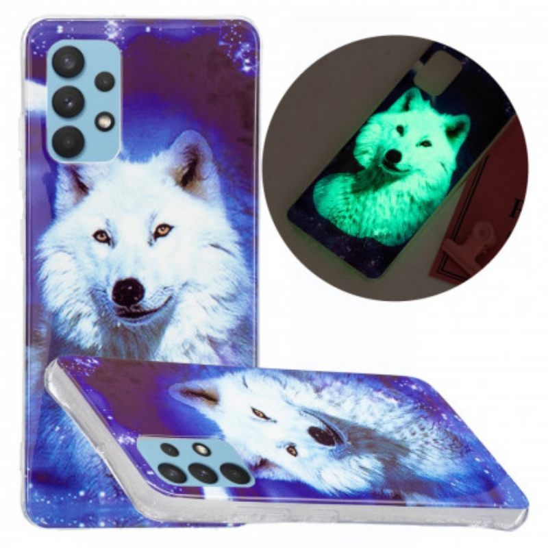 Kuori Samsung Galaxy A32 4G Fluorescent Wolf Sarja