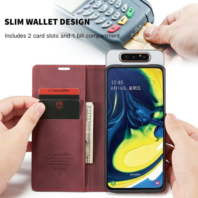 Puhelinkuoret Samsung Galaxy A90 / A80 Kotelot Flip Caseme Keinonahka