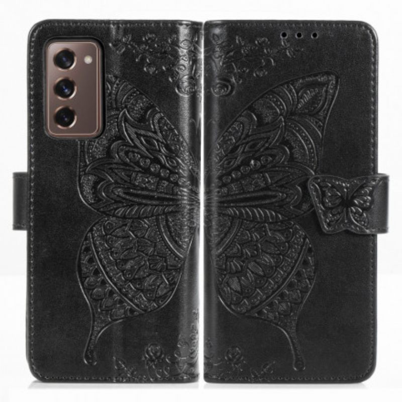 Kotelot Samsung Galaxy Z Fold 2 Butterfly Design Kaulanauhalla