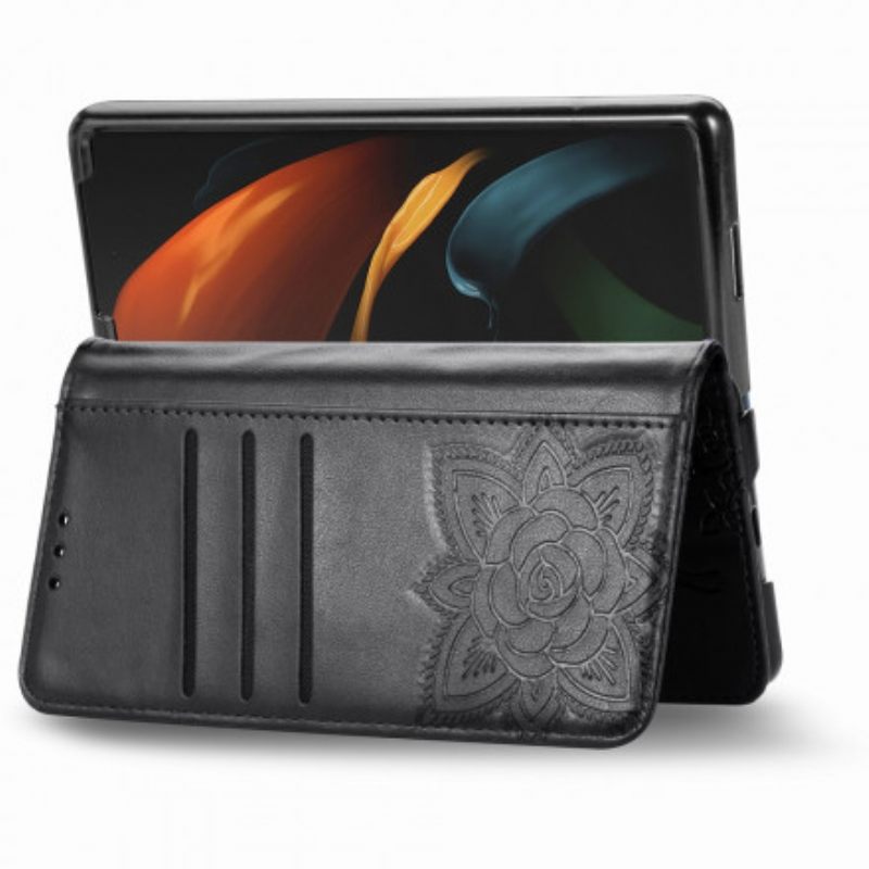 Kotelot Samsung Galaxy Z Fold 2 Butterfly Design Kaulanauhalla